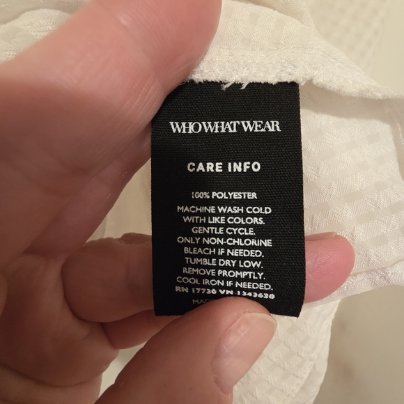 Who What Wear White Checkered Blouse - Picture 6 of 8